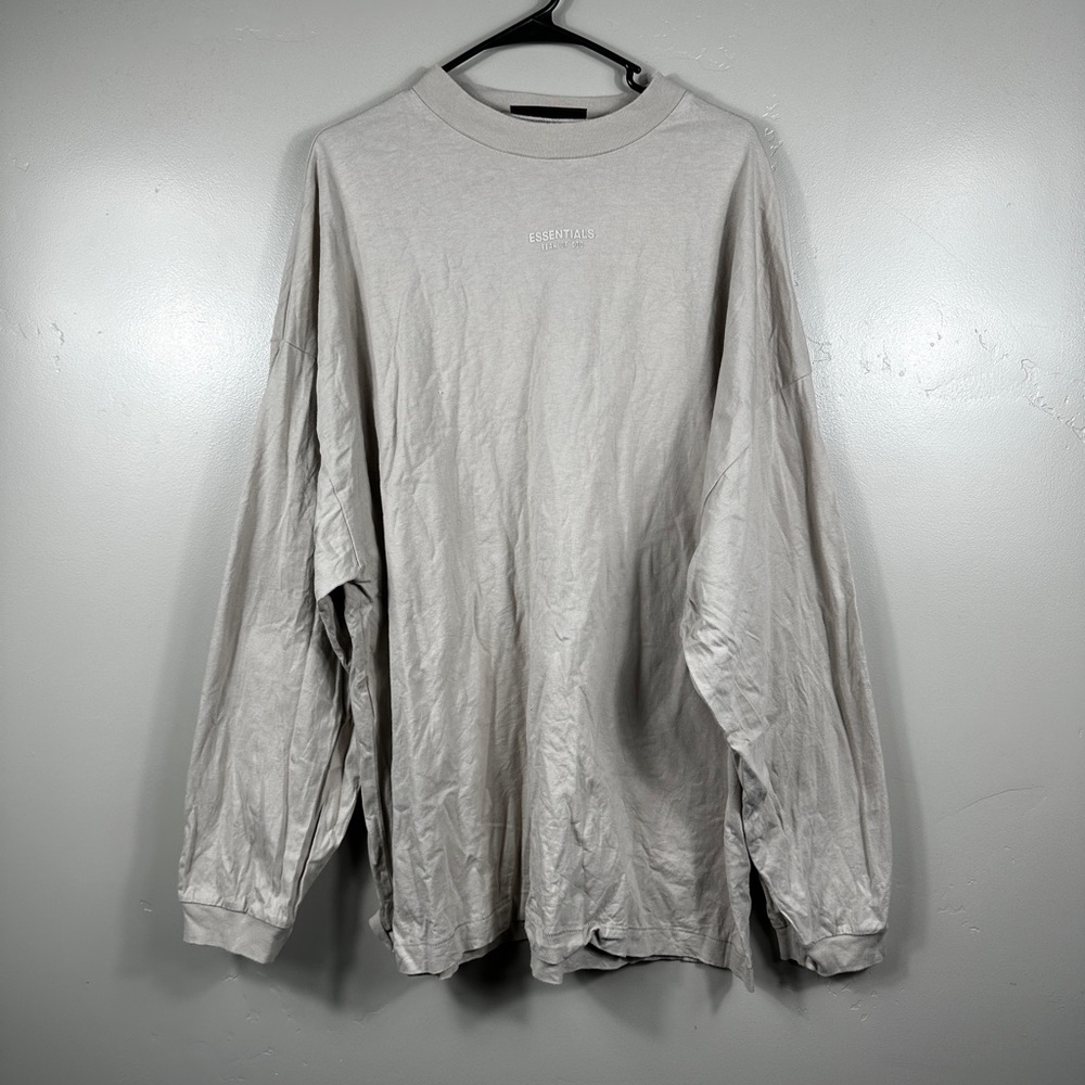 Essentials Fear Of God Men’s Long Sleeve Mock Neck Long Sleeve Beige Shirt Large